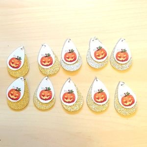 Halloween pumpkin glitter earring jewelry making base